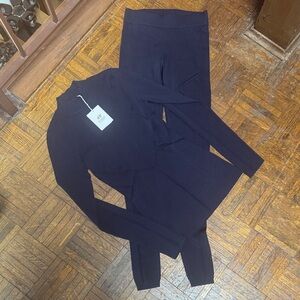 H&M Studio Navy Blue Two-Piece Set